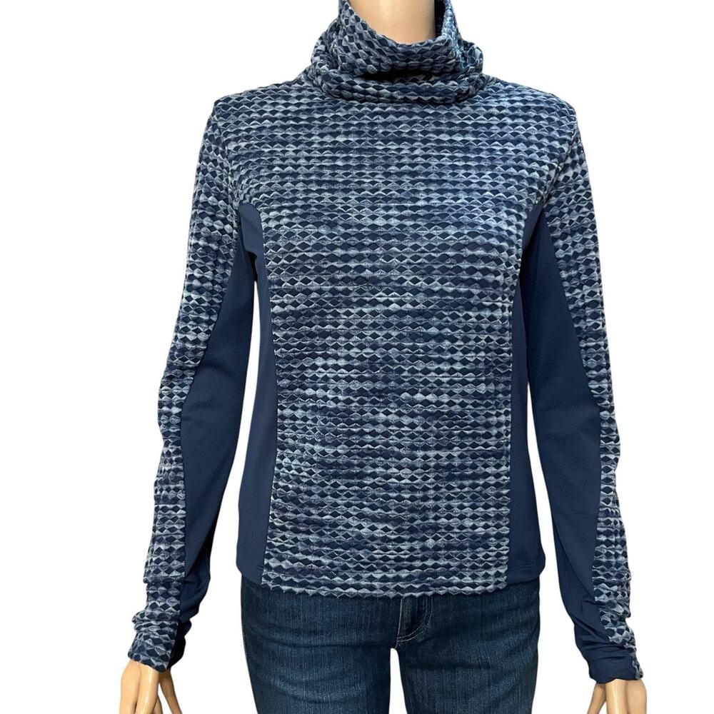 Nike Pro Hyperwarm Womens Long Sleeve Training Shirt Medium Brushed Velvet Blue
